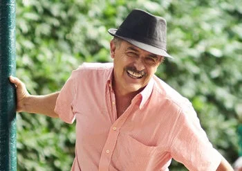 A man smiling and having a great time