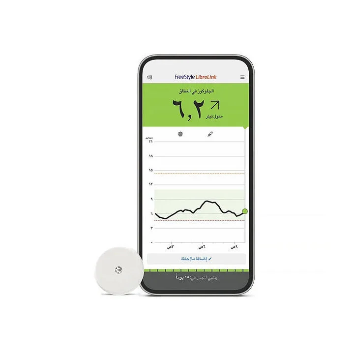  FreeStyle Libre 2 reader showing a glucose reading