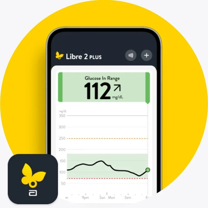 Libre app screen for the FreeStyle Libre 2 Plus sensor