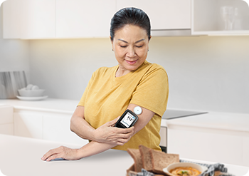 Woman reading sensor data