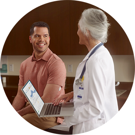 Man having a conversation with his healthcare provider