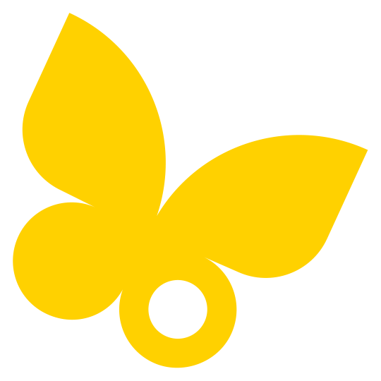 Graphic of the yellow brand butterfly.