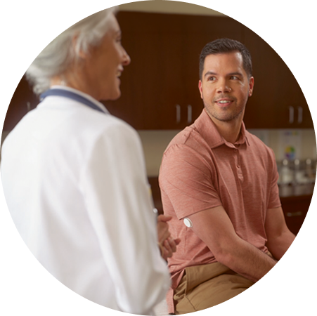Man having a conversation with his healthcare provider