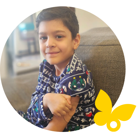 Young boy with FreeStyle Libre sensor on arm