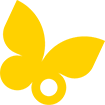 Graphic of the yellow brand butterfly.