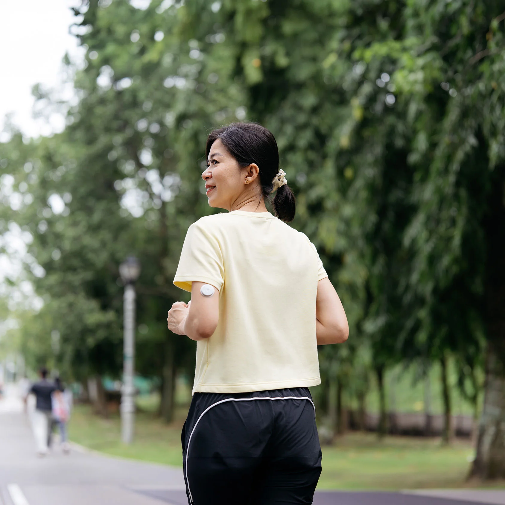 A woman jogging 