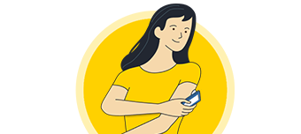 Mujer escaneando sensor