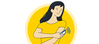 Mujer enviando informacion del sensor