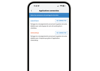 Écran de l'application