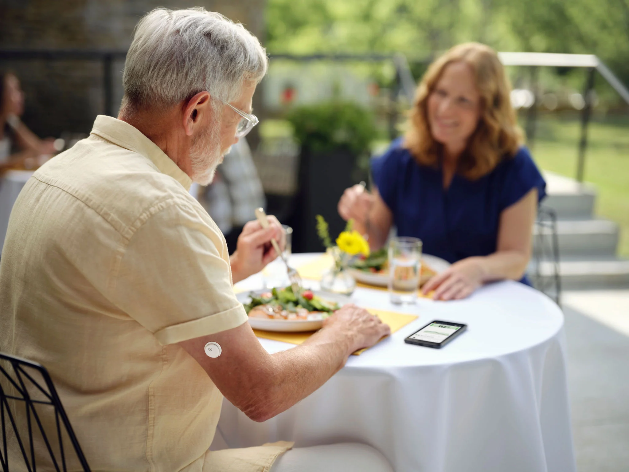 Couple eating out at a restaurant