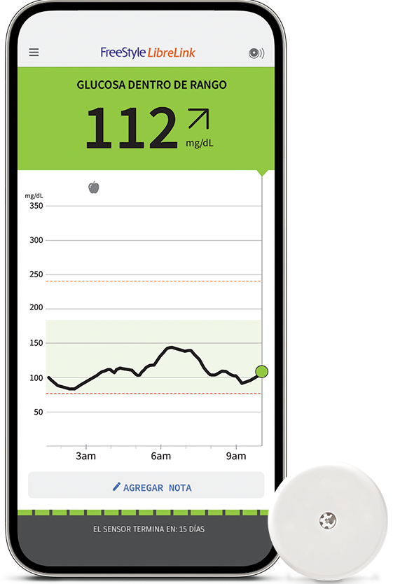Aplicacion FreeStyle LibreLink y sensor