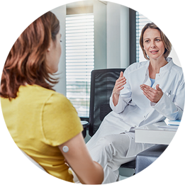 Woman speaking to her doctor
