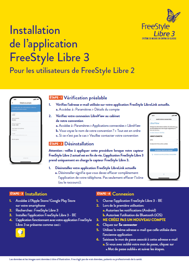 Guide d'installation de l’application FreeStyle Libre 3 pour les utilisateurs de FreeStyle Libre 2