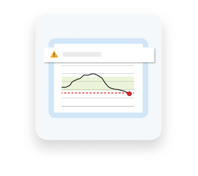 Alarm graph icon.