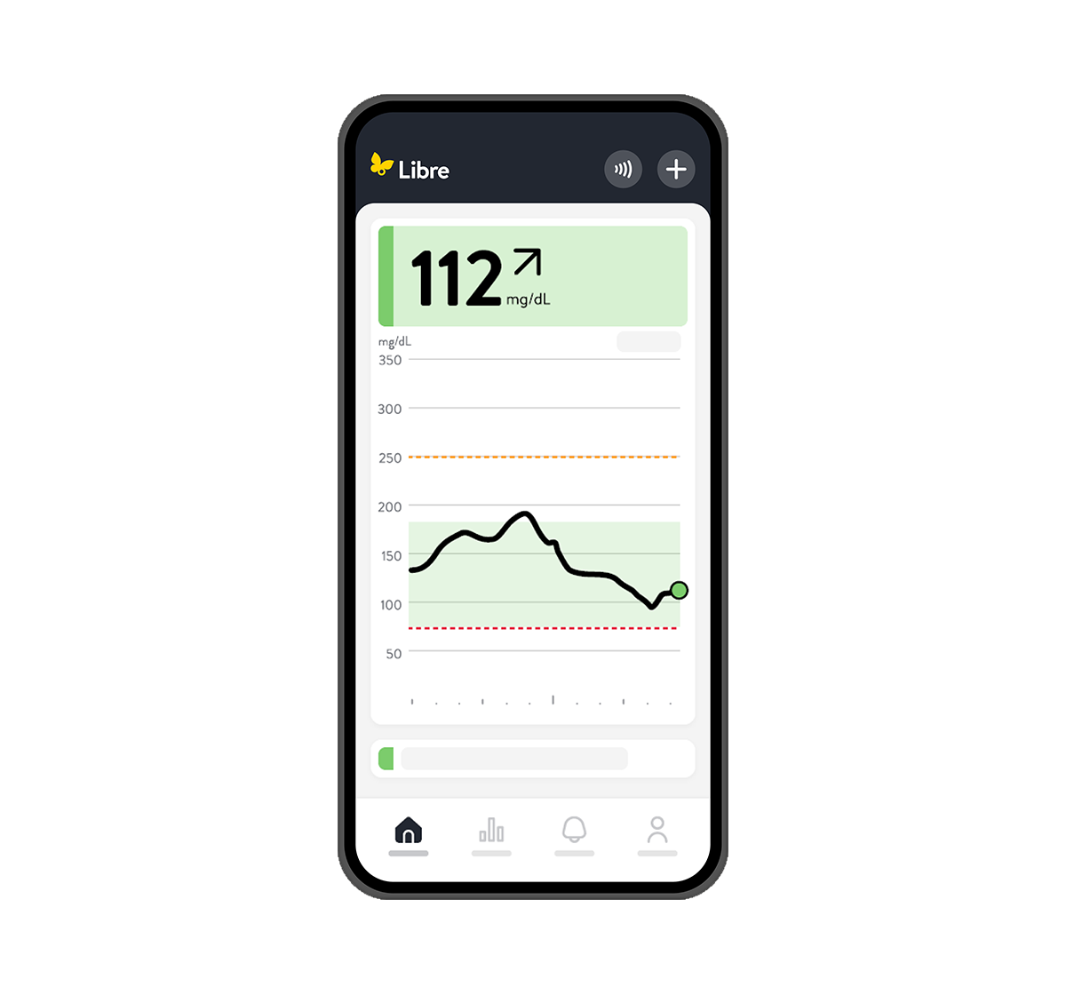 Schermafbeelding van de FreeStyle Libre 3-app
