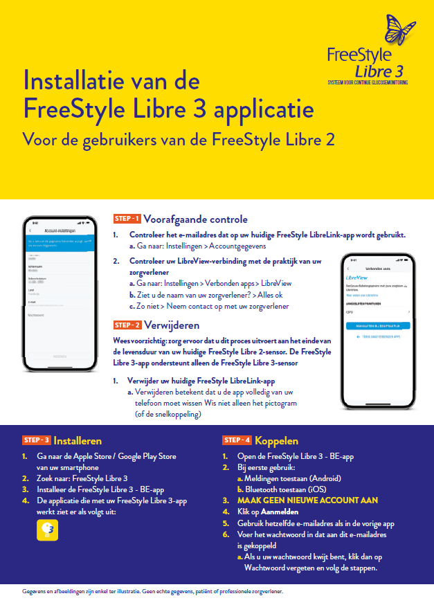 FreeStyle Libre 3 applicatie installatiehandleiding voor FreeStyle Libre 2-gebruikers