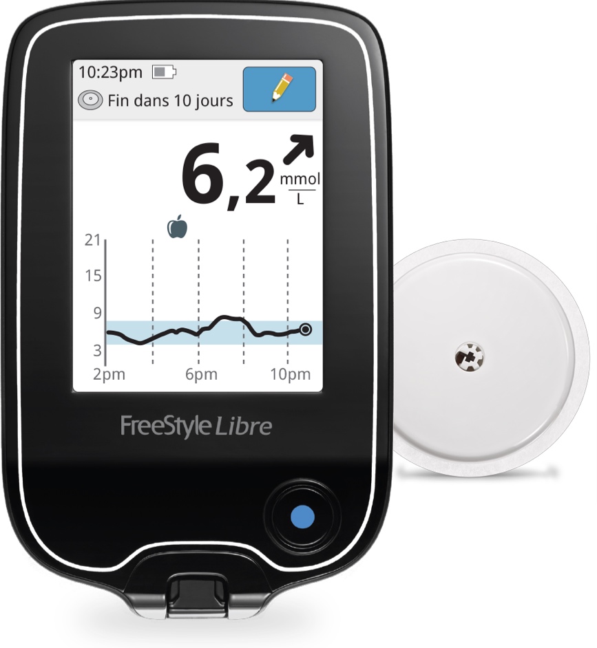 Le capteur FreeStyle Libre 2 mesure les taux de glucose dans le liquide  interstitiel. - Abbott