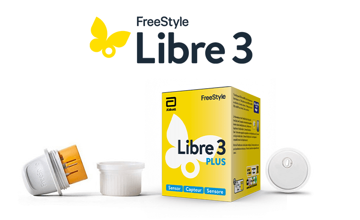 FreeStyle Libre 3 System mit Applikator, Sensor und Verpackung