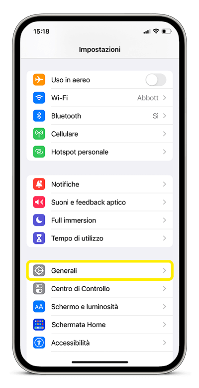 iOS Impostazioni