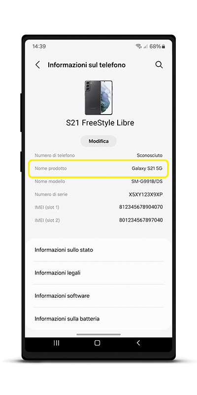 Android Informazioni Sul Telefono