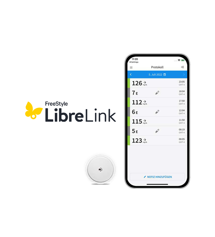 Integration mit smarten Insulinpens (*) – Glukosewerte und Insulindaten in einer App sehen.
