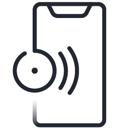 Symbole représentant un smartphone et un capteur
