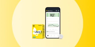 FreeStyle Libre 3 Plus sensor product packaging and app