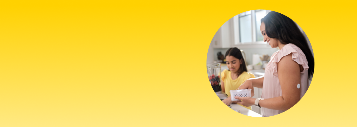 Woman wearing a FreeStyle Libre 3 Plus sensor