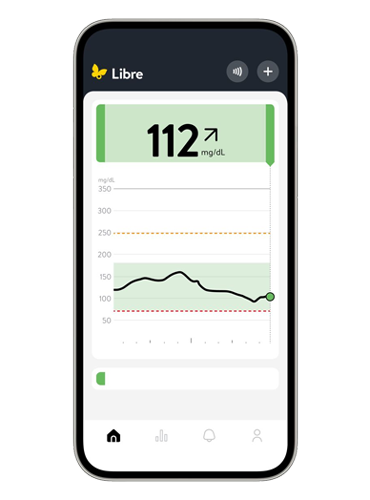 Teléfono móvil con aplicación LibreLinkUp