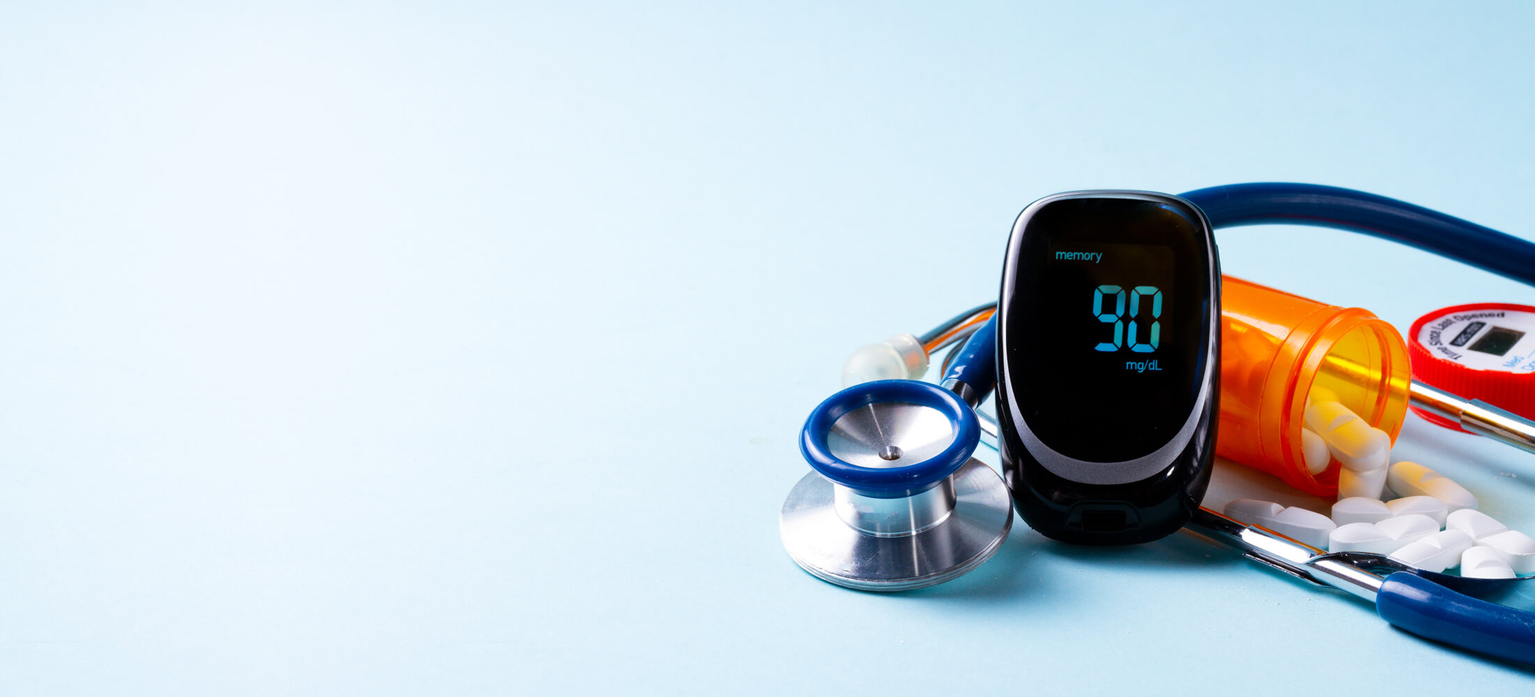 stethoscope and glucose reader