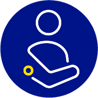 icon of a sensor on the arm of someone