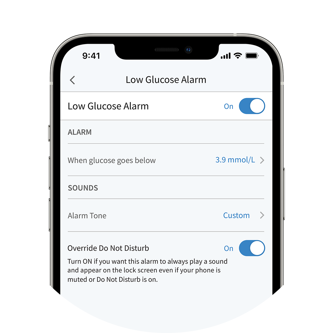 Optional glucose alarms