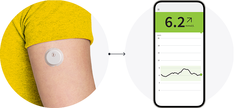 Sensor on the arm and home screen app beside it