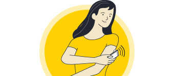 Mujer enviando informacion del sensor