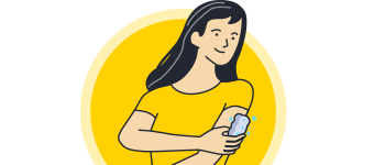  An illustration of a woman washing her arm.