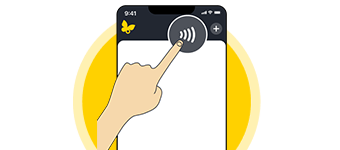 An illustration of someone pressing the Scan New Sensor icon on their phone.