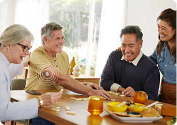 Couples playing a game