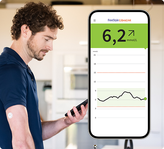  Mand med sensor tjekker telefon
