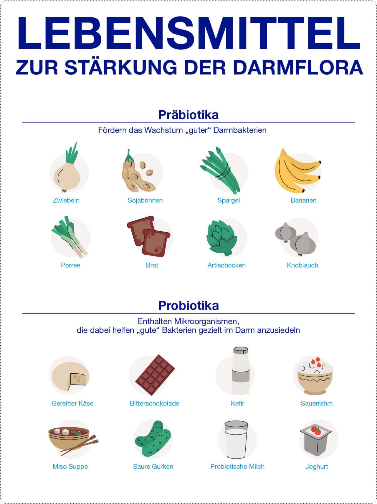 Lebensmittel zur Stärkung der Darmflora