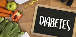 Pizarra con palabra diabetes