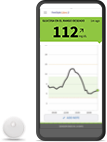 Móvil con lectura de glucosa en app FreeStyle Libre 3