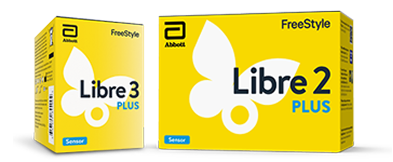 FreeStyle Libre 3 Plus and FreeStyle Libre 2 Plus product packaging