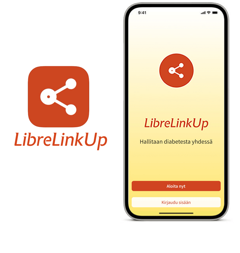 LibreLinkUp -sovellus älypuhelimen näytössä