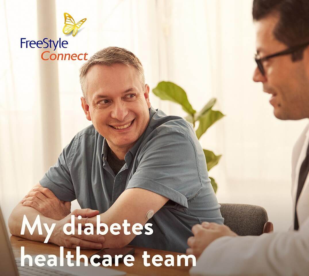man talking to healthcare professional 