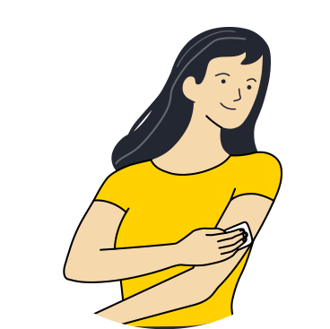 Woman cleaning to apply FreeStyle Libre 3 sensor