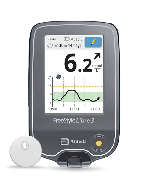 FreeStyle Libre 3 reader with the FreeStyle Libre 3 Plus sensor