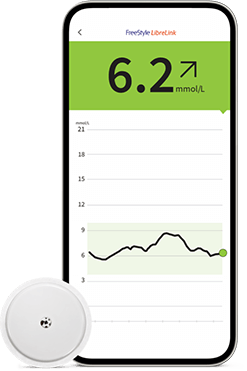 Screenshot of FreeStyle Libre 2 system with sensor