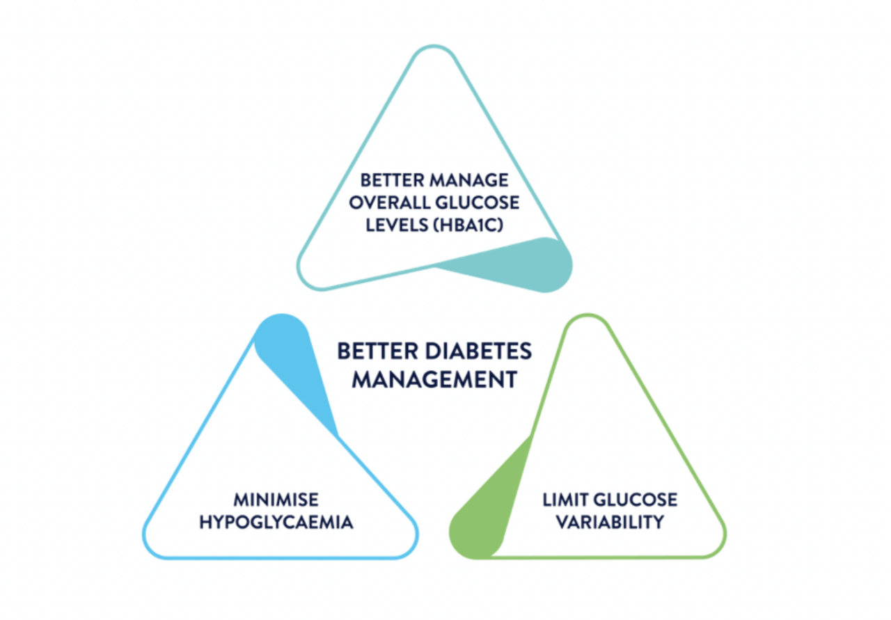 Traingle of diabetes care diagram