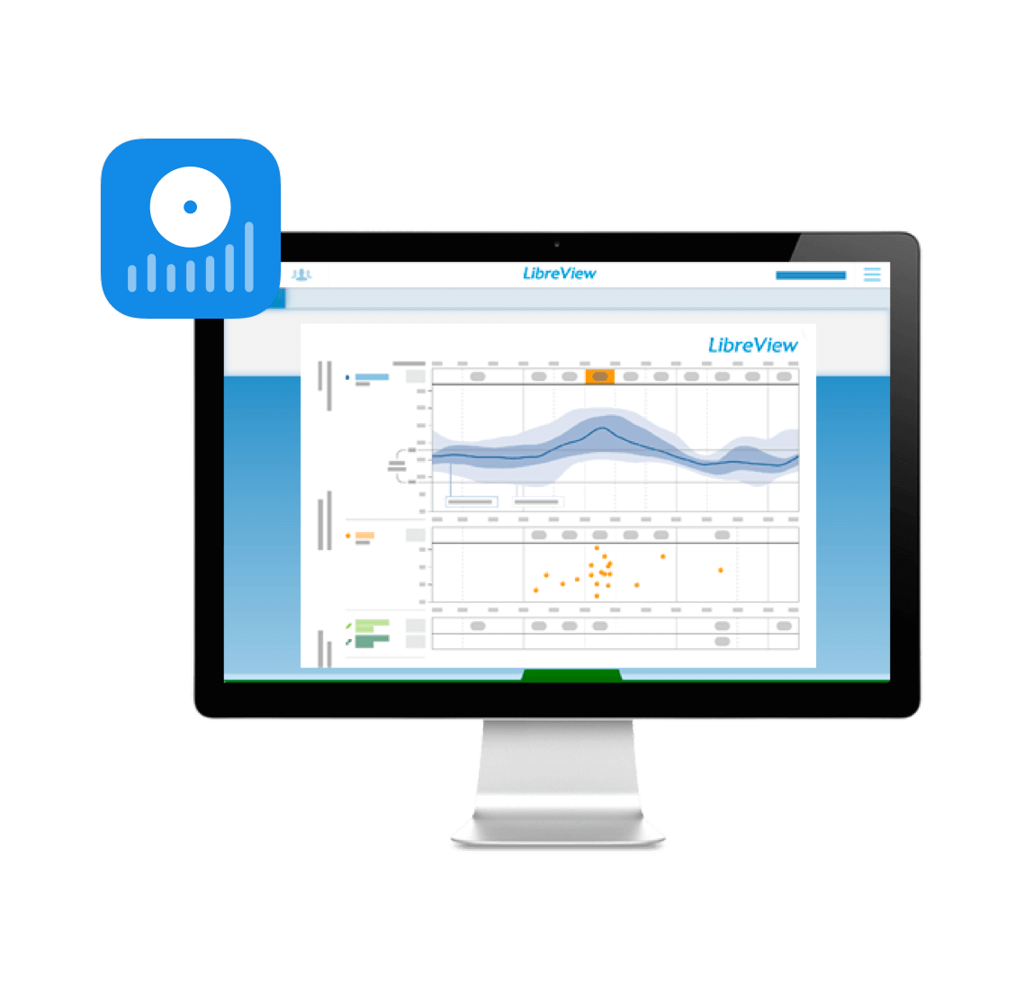 LibreView shown on a computer monitor