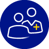 Healthcare professional with patient illustration icon